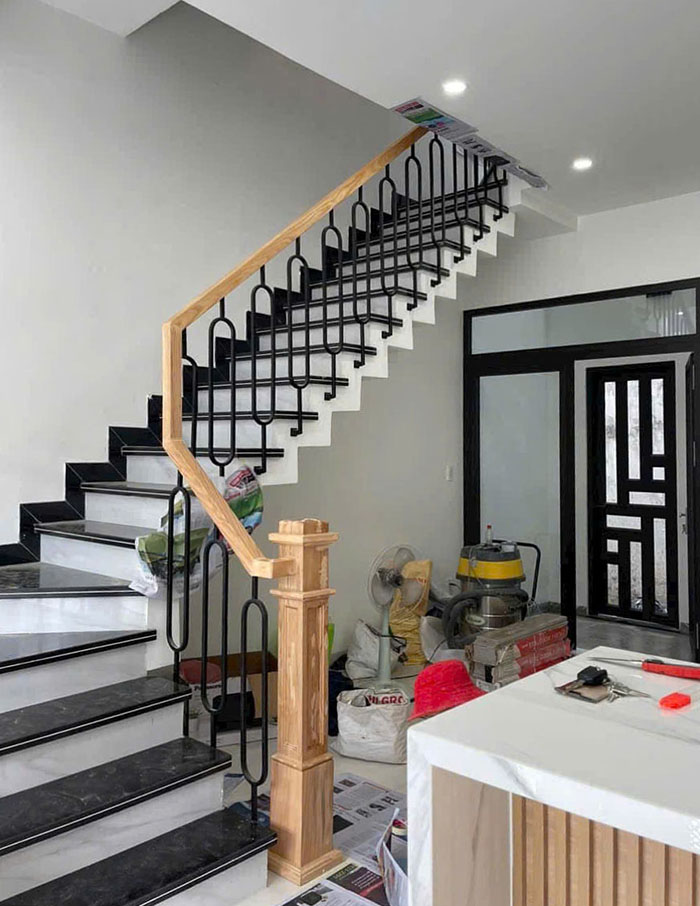 Mẫu lan can cầu thang sắt đẹp